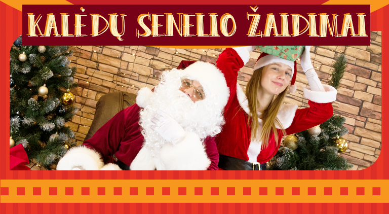 Kalėdų programa vaikams "Kalėdų senelio žaidimai". Daugybė smagių žaidimų, kuriuos veda pats Kalėdų senelis.